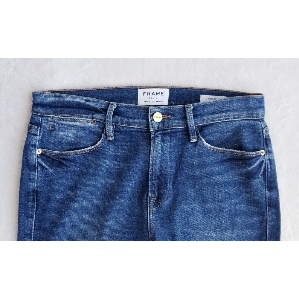 FRAME DENIM "le high skinny stretch" raw distressed anthropologie jeans $238 28 - Picture 3 of 12